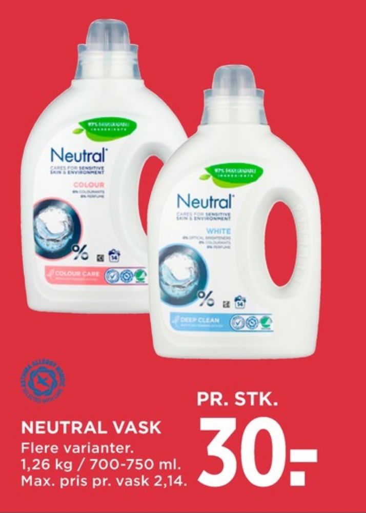 Neutral, Vaskepulver