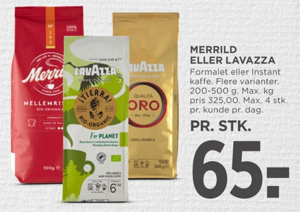Merrild Mellemristet, Kaffebønner