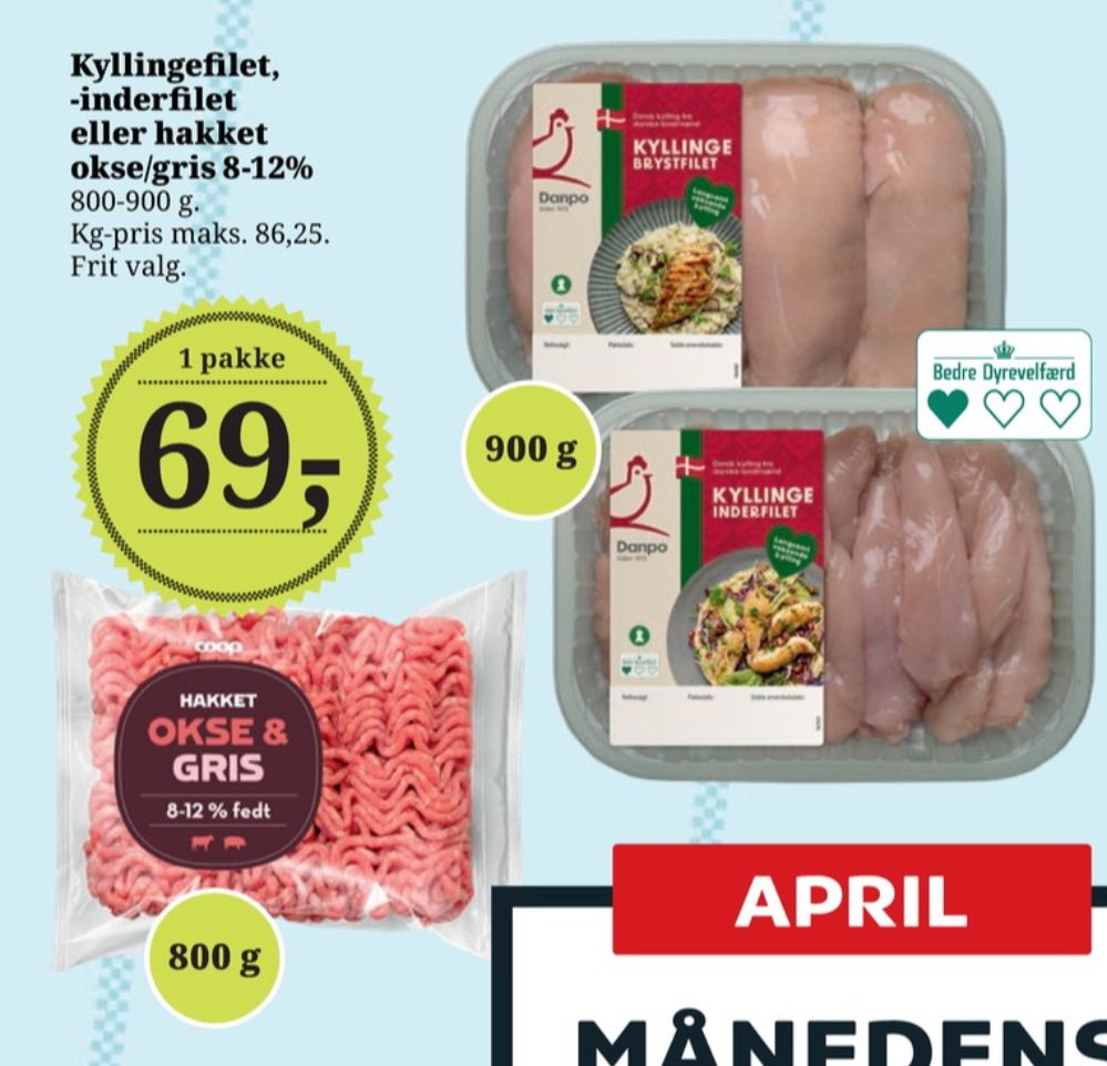 Coop, Hakket Okse & Grisekød 8-12%