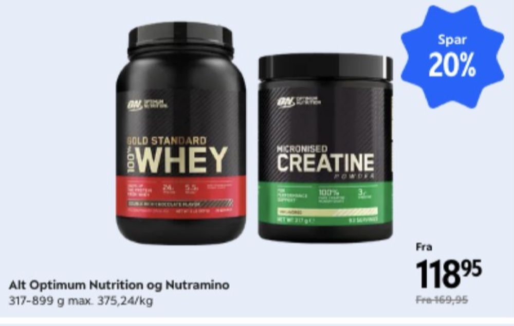 Optimum Nutrition, Træningstilskud