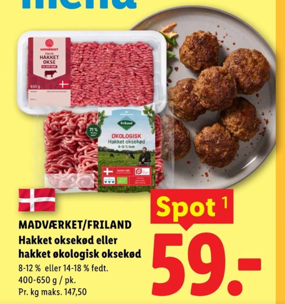 Madværket, Hakket oksekød 14-18%