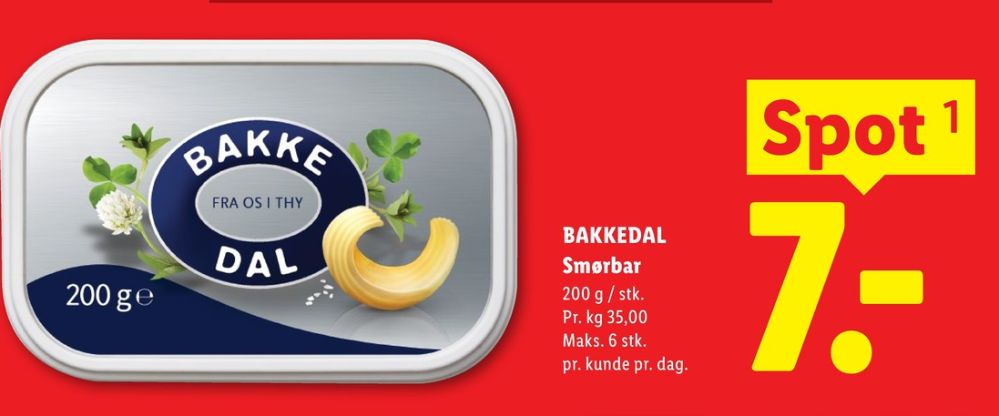 Bakkedal, Smørbar