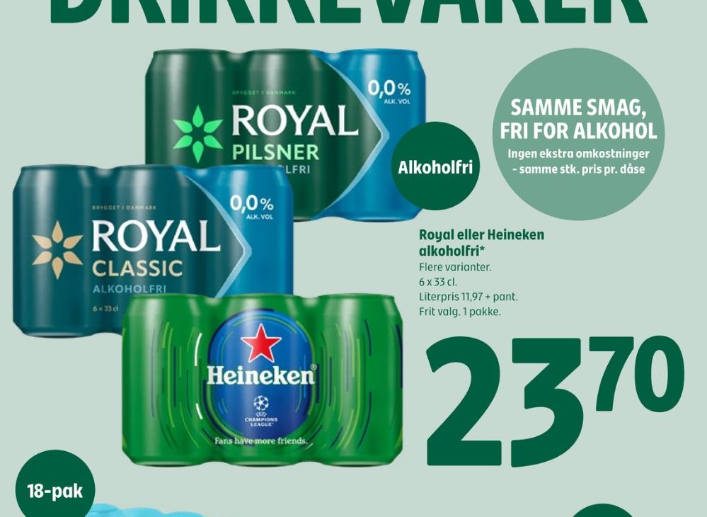Heineken 0,0, Øl - Alkoholfri 6 pk.