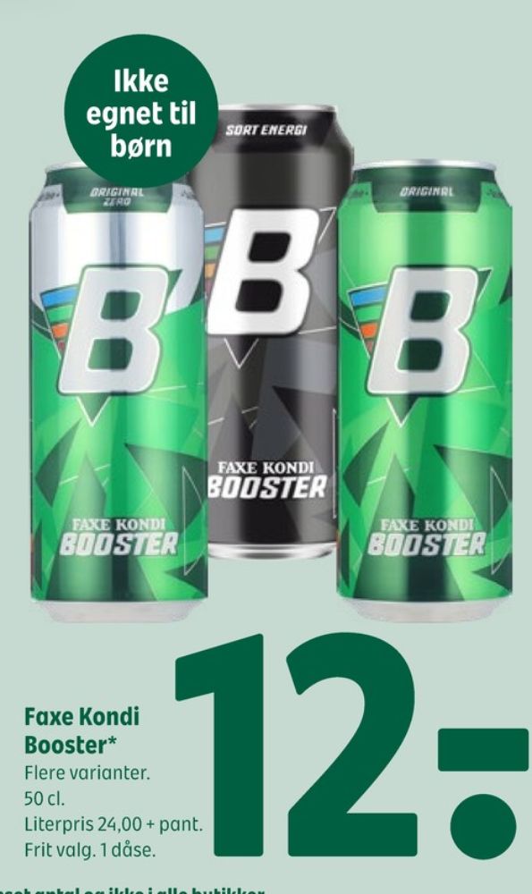 Faxe Kondi Booster Sort, Energidrik