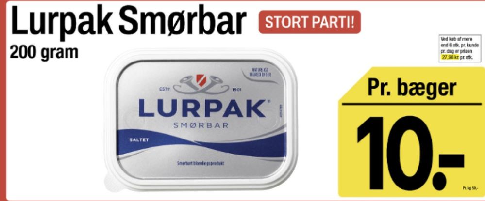 Lurpak, Smørbar