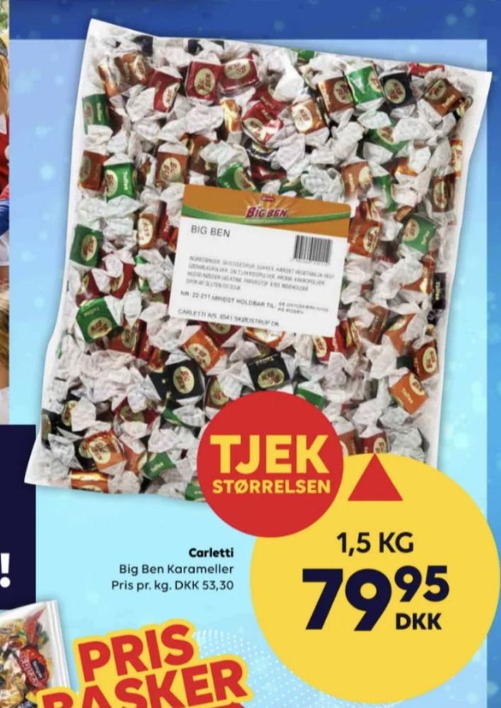 Carletti Big Ben, Karameller Blandede