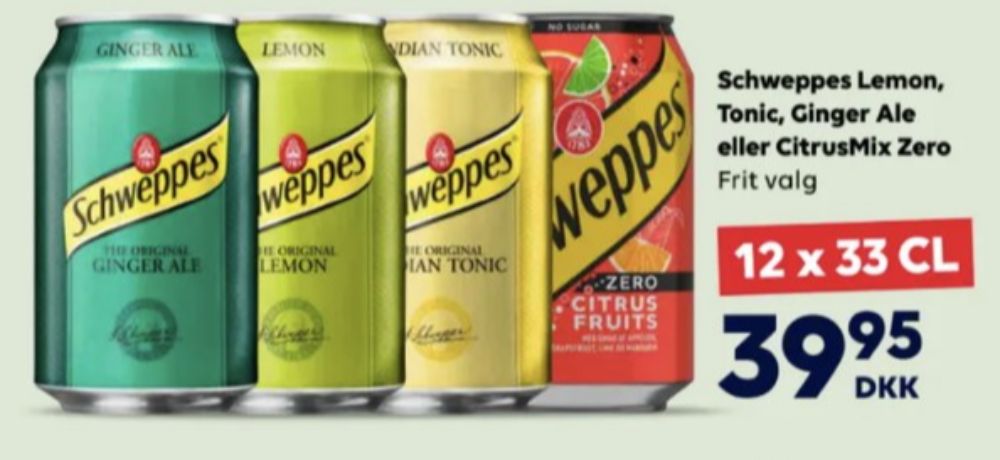 Schweppes Citrus Fruits Zero, Sodavand 12 pk.
