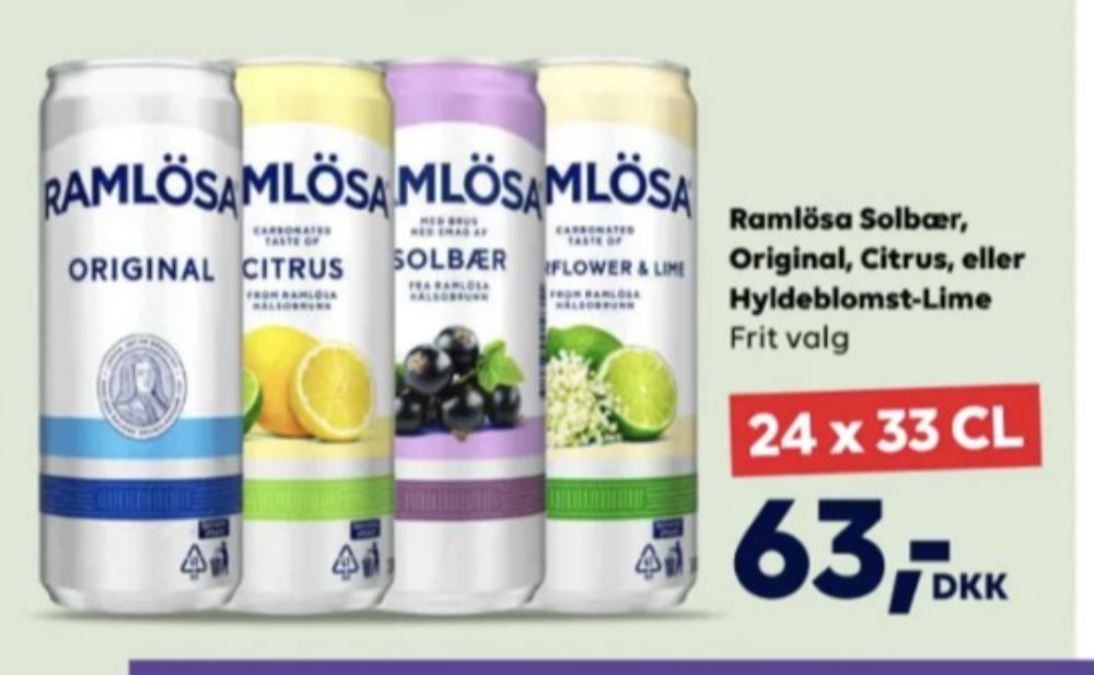 Ramlösa Citrus, Mineralvand med brus 24 pk.