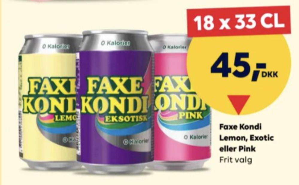Faxe Kondi 0 Kalorier Pink Lemonade, Sportssodavand 18 pk.