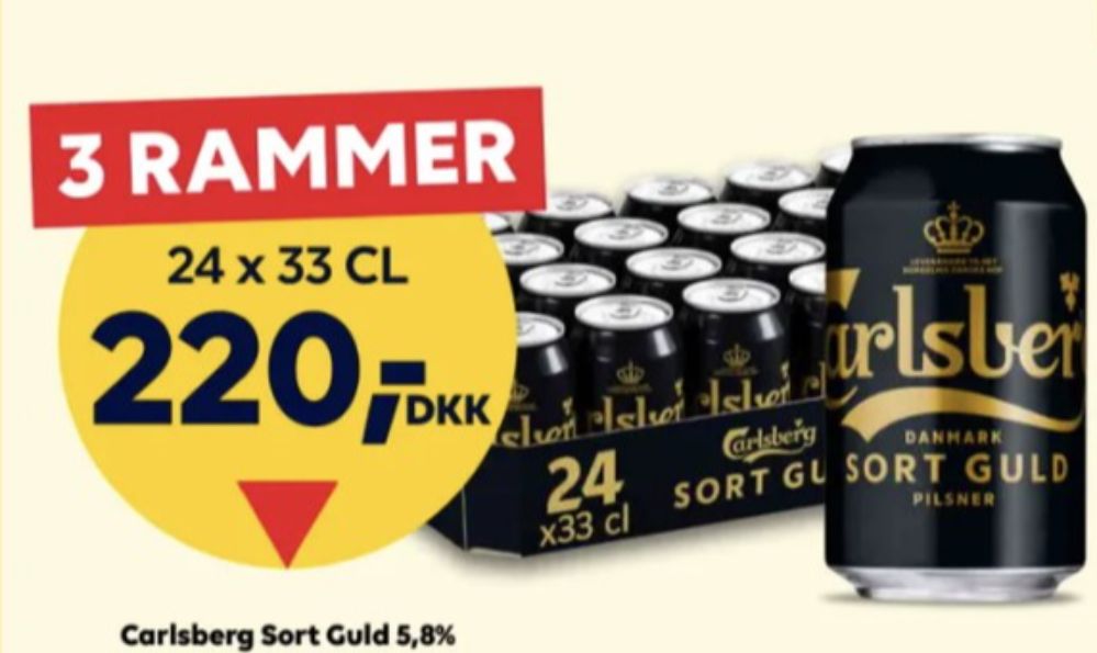 Carlsberg Sort guld, Øl 24 pk.
