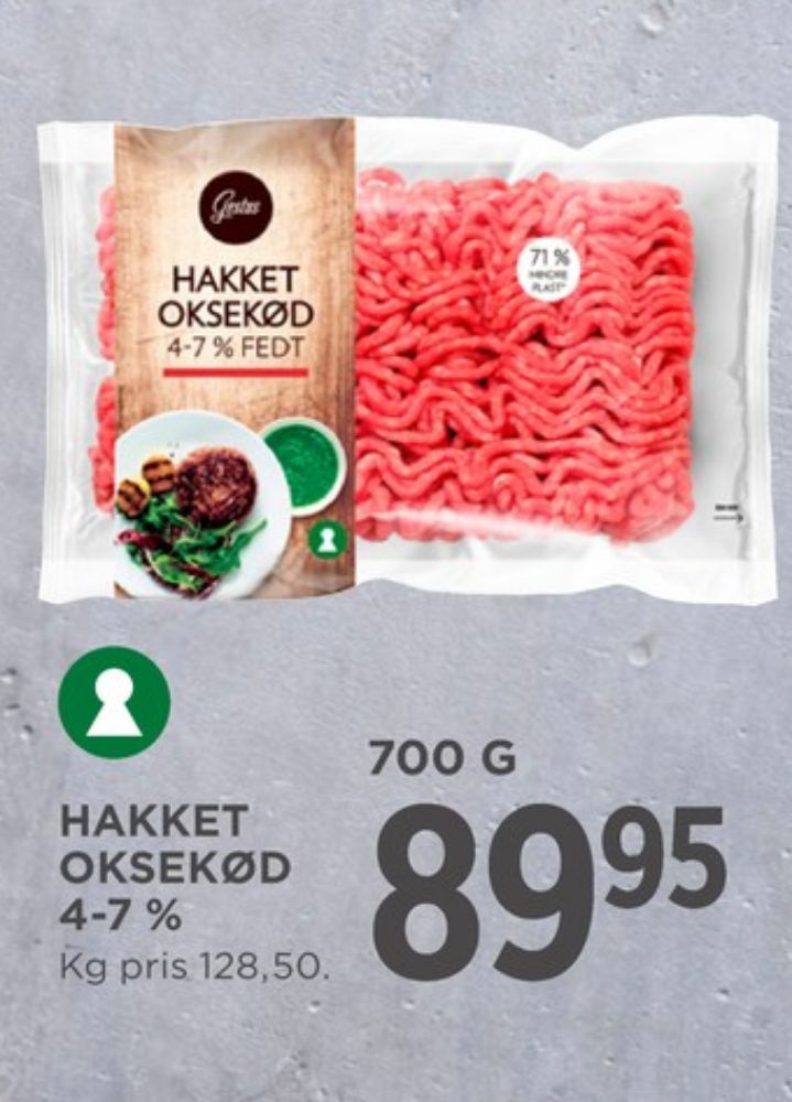 Gestus, Hakket oksekød 4-7%