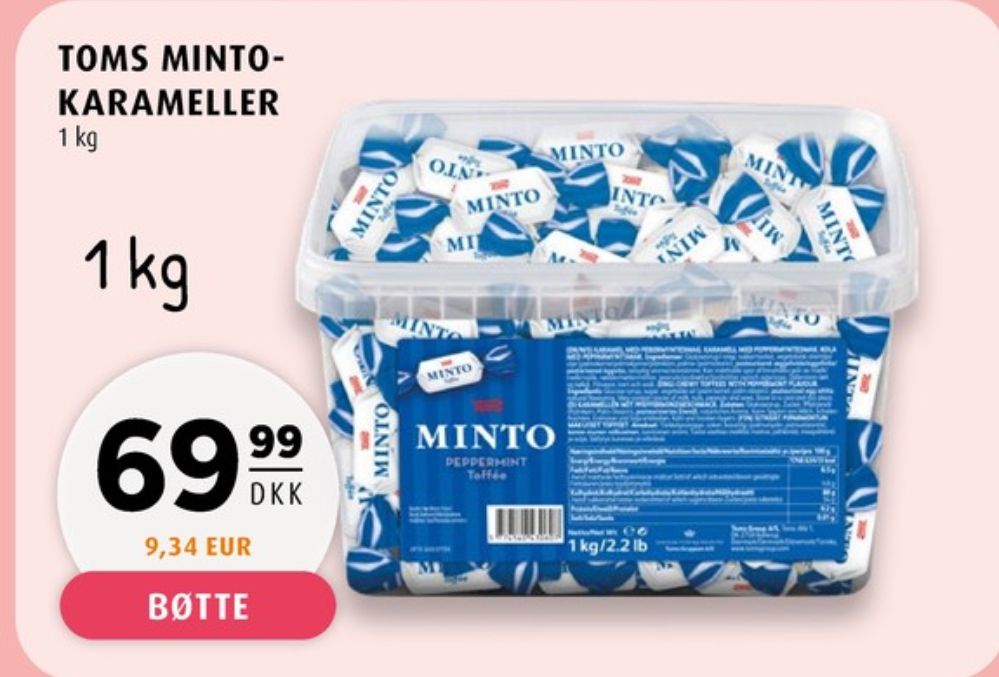 Toms Minto, Karameller