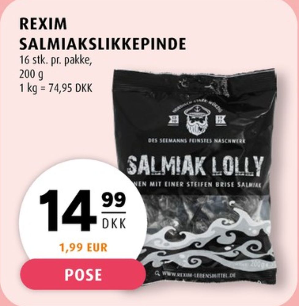 Rexim Salmiak Lolly, Slikkepinde