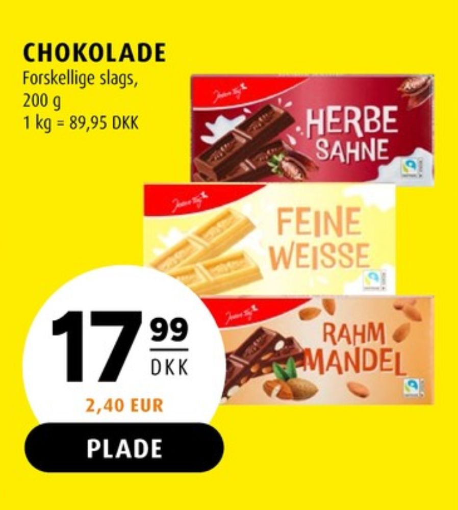Jeden Tag, Chokoladeplade Rahm Mandel