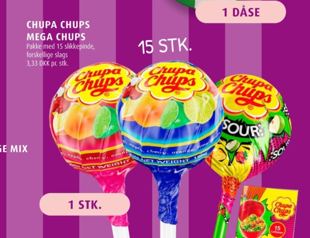 Chupa Chups, Slikkepinde