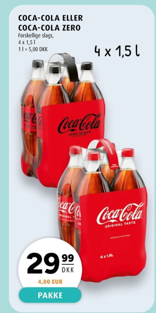 Coca Cola Zero, Cola 4 pk.