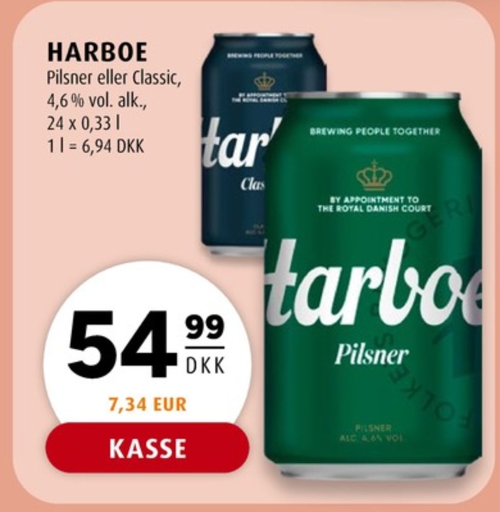 Harboe Pilsner, Øl 24 pk.