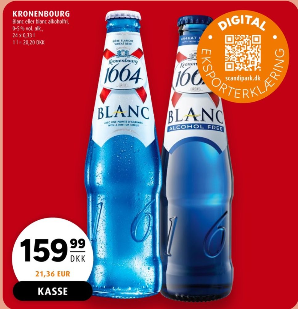 Kronenbourg 1664 Blanc 0,0%, Øl - Alkoholfri 24 pk.