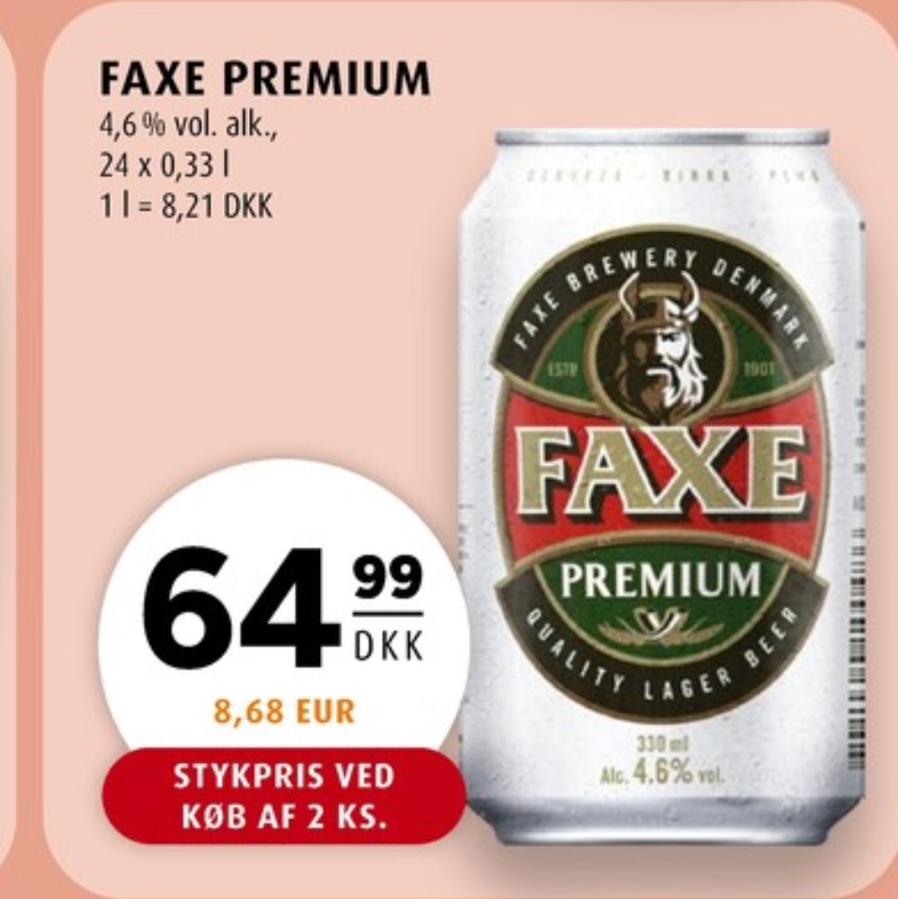 Faxe Premium, Øl 24 pk.