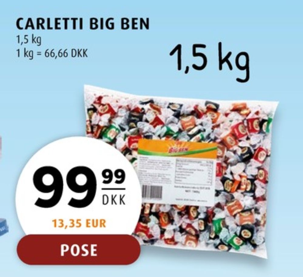 Carletti Big Ben, Karameller Blandede