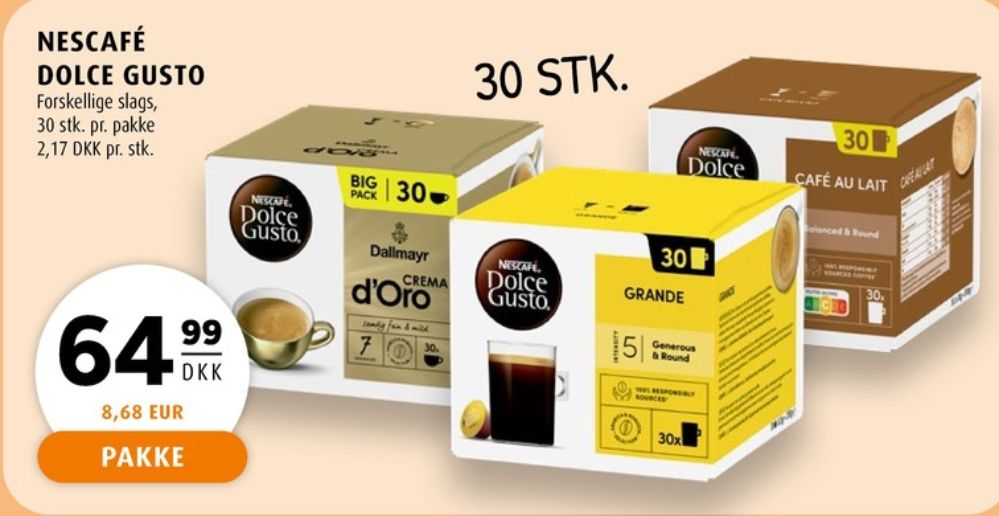 Nescafe Dolce Gusto Cafe Au Lait, Kaffekapsler