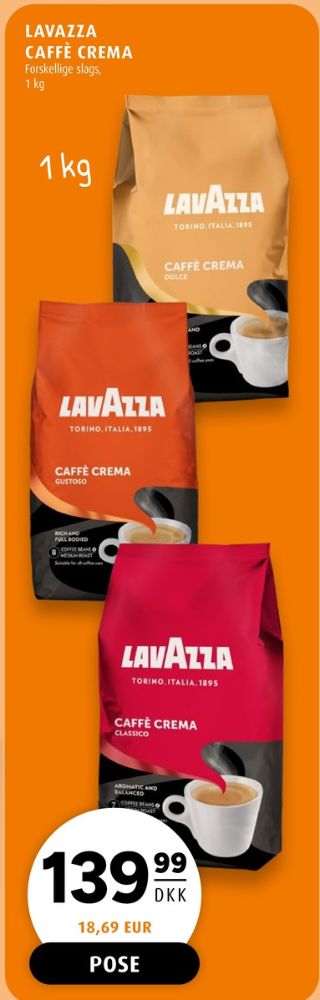 LavAzza Caffe Crema Classico, Kaffebønner