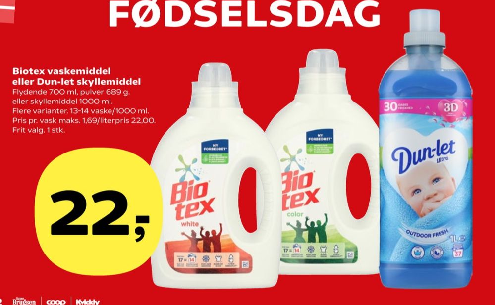 Biotex, Vaskemiddel-flydende