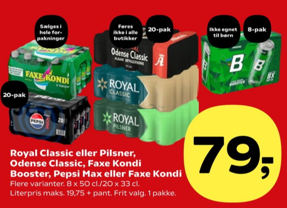 Faxe Kondi Booster Original, Energidrik 8 pk.