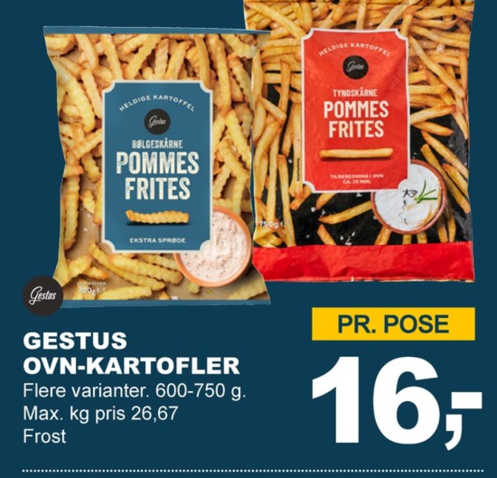 Gestus, Pommes Frites Tyndtskårne