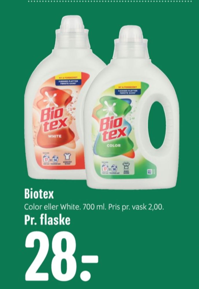 Biotex, Vaskemiddel-flydende