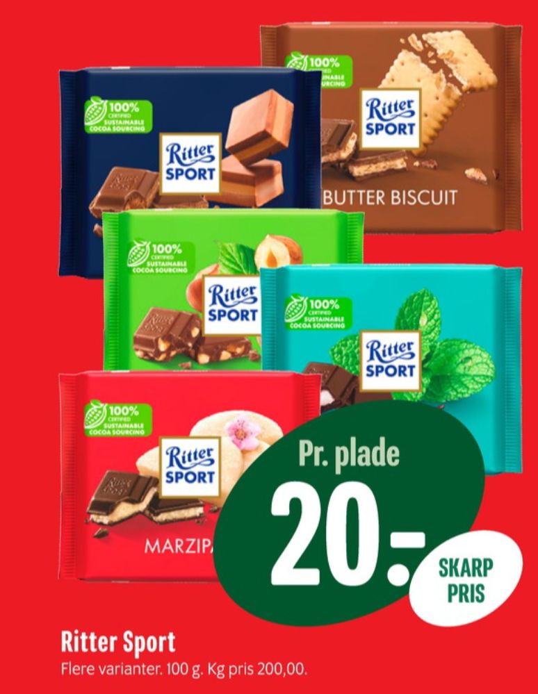 Ritter Sport, Chokoladeplade Marzipan