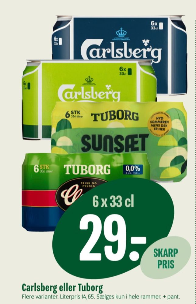 Carlsberg Nordic Pilsner, Øl - Alkoholfri 6 pk.