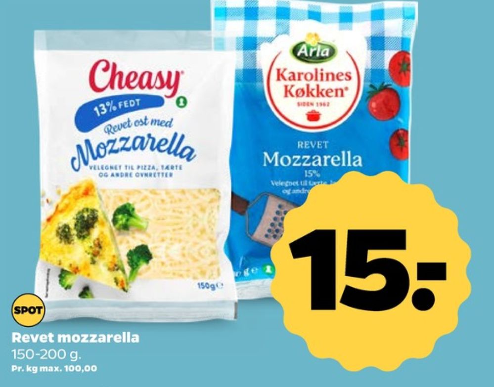 Karolines, Revet ost Mozzarella