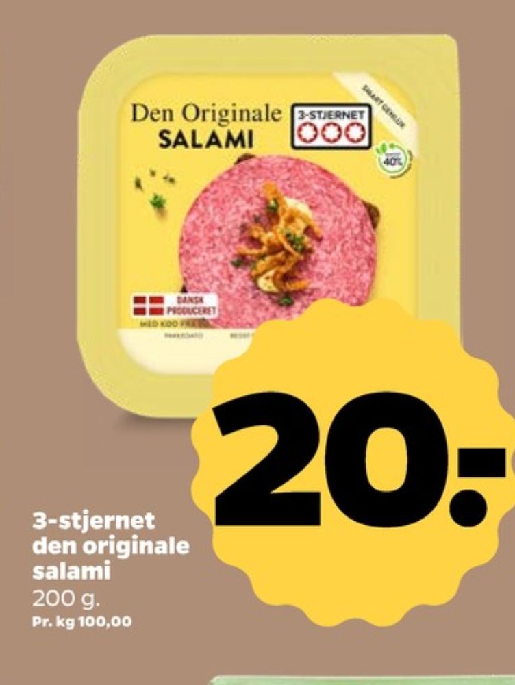 3-stjernet Gul bordpak, Salami