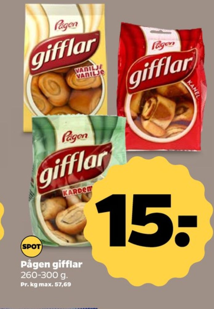 Pågen, Gifflar kanel