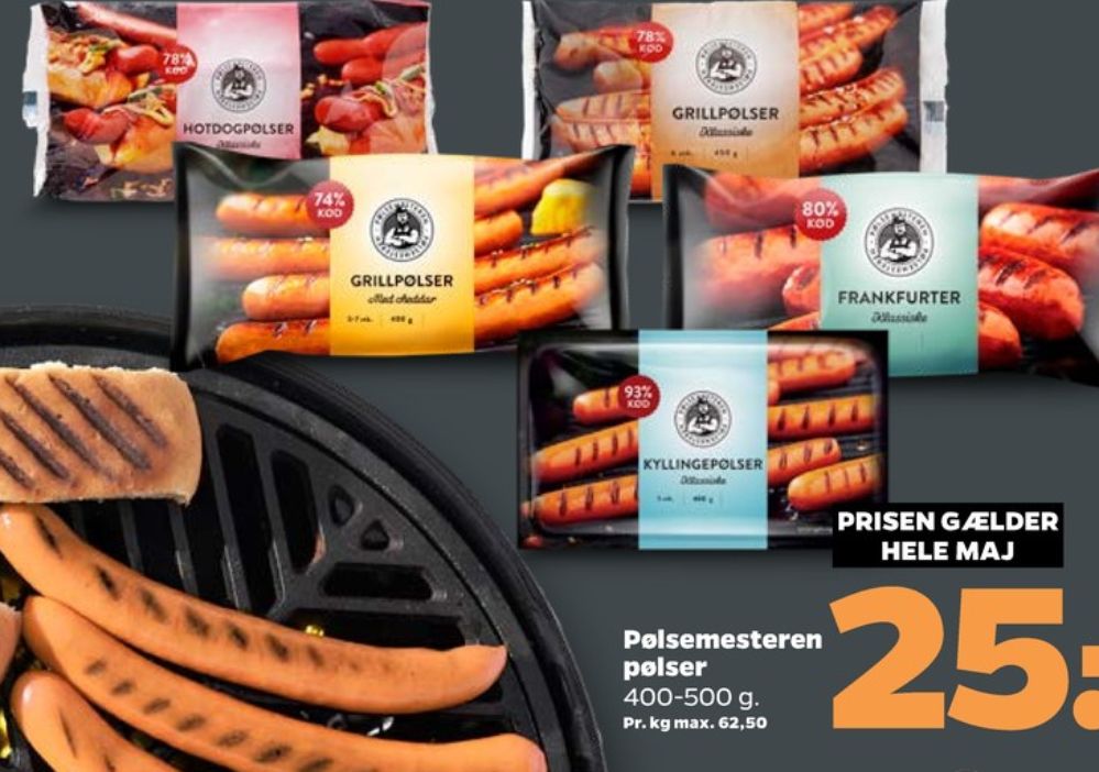 Pølsemesteren, Hotdogpølser
