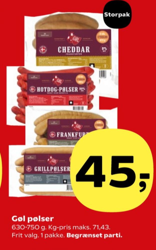 Gøl, Hotdogpølser