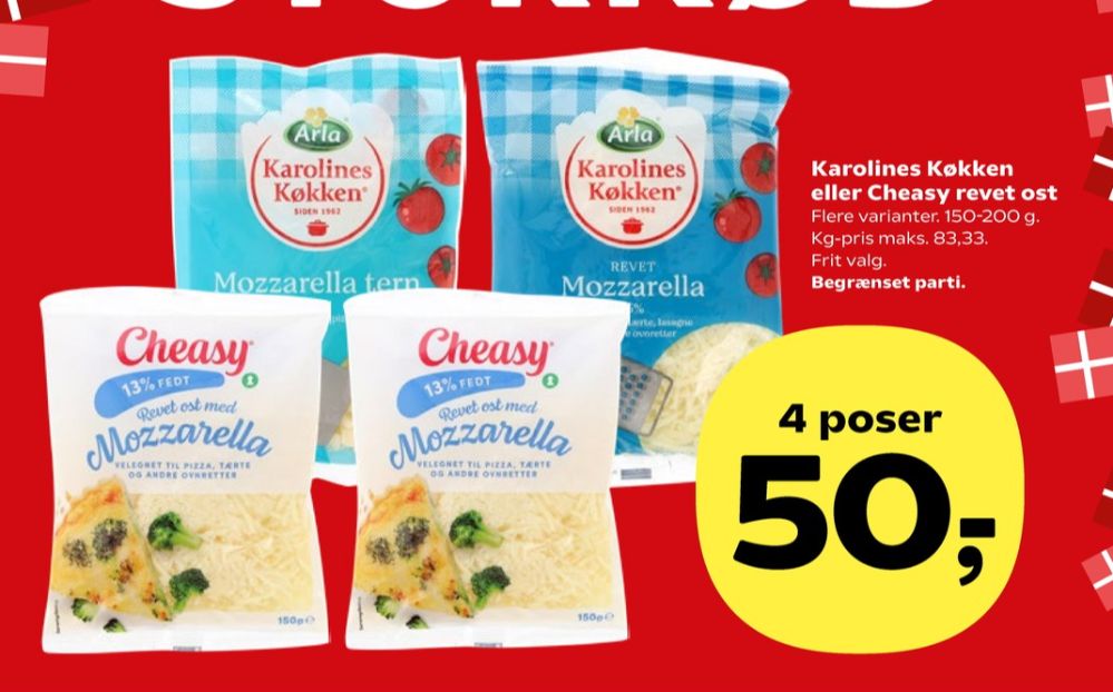 Karolines, Revet ost Mozzarella