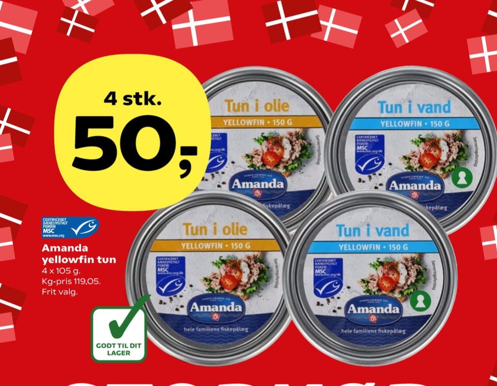 Amanda Seafood, Yellowfin Tun i vand