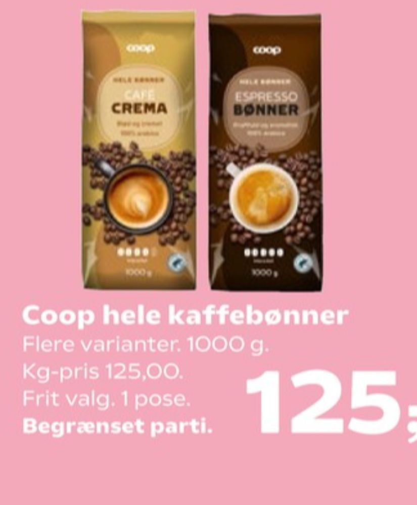 Coop Café Crema , Kaffebønner