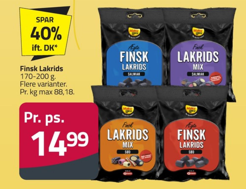 Carletti Finsk Lakrids, Lakrids Sød