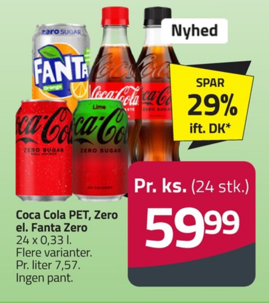Fanta Zero, Appelsinsodavand 24 pk.