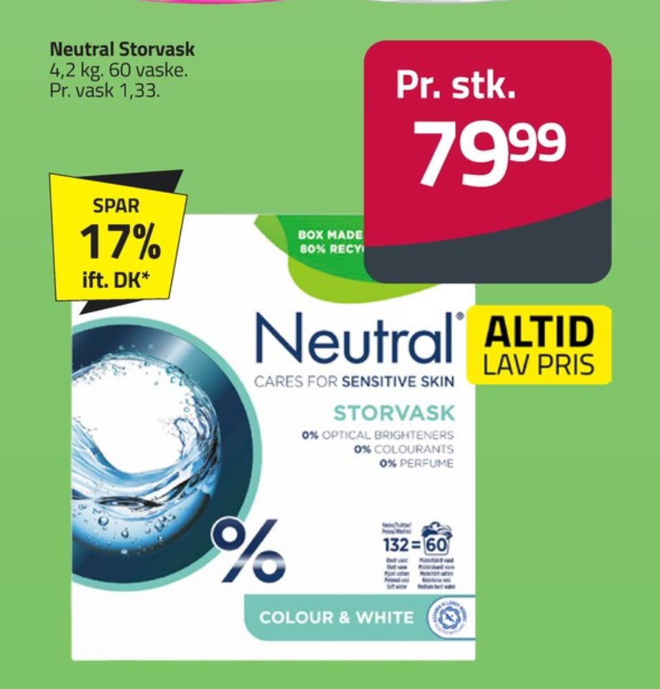 Neutral, Vaskepulver