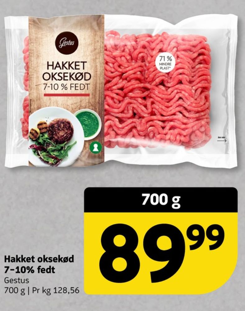 Gestus, Hakket oksekød 7-10%