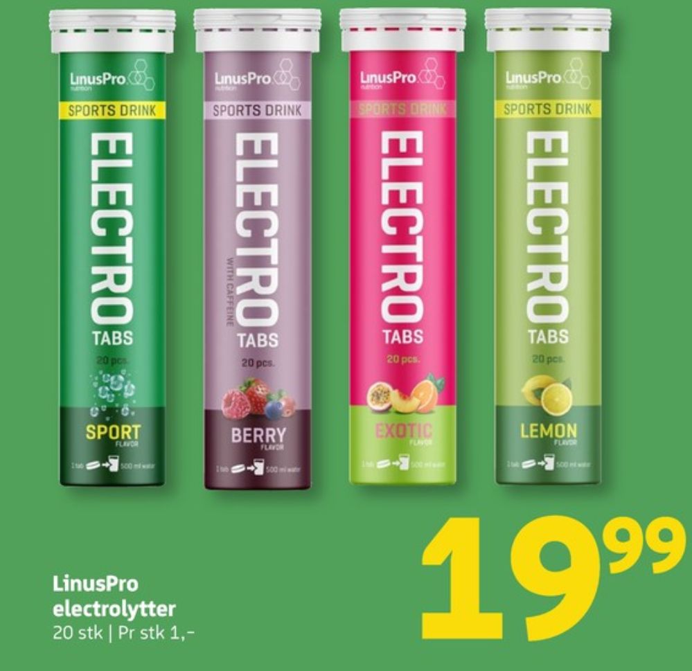 LinusPro, Træningstilskud
