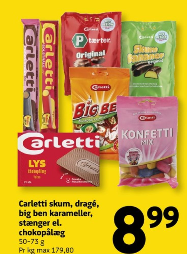 Carletti Den Lyse, Pålægschokolade Lys