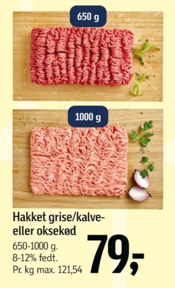 Hakket kalv og grisekød 8-12%