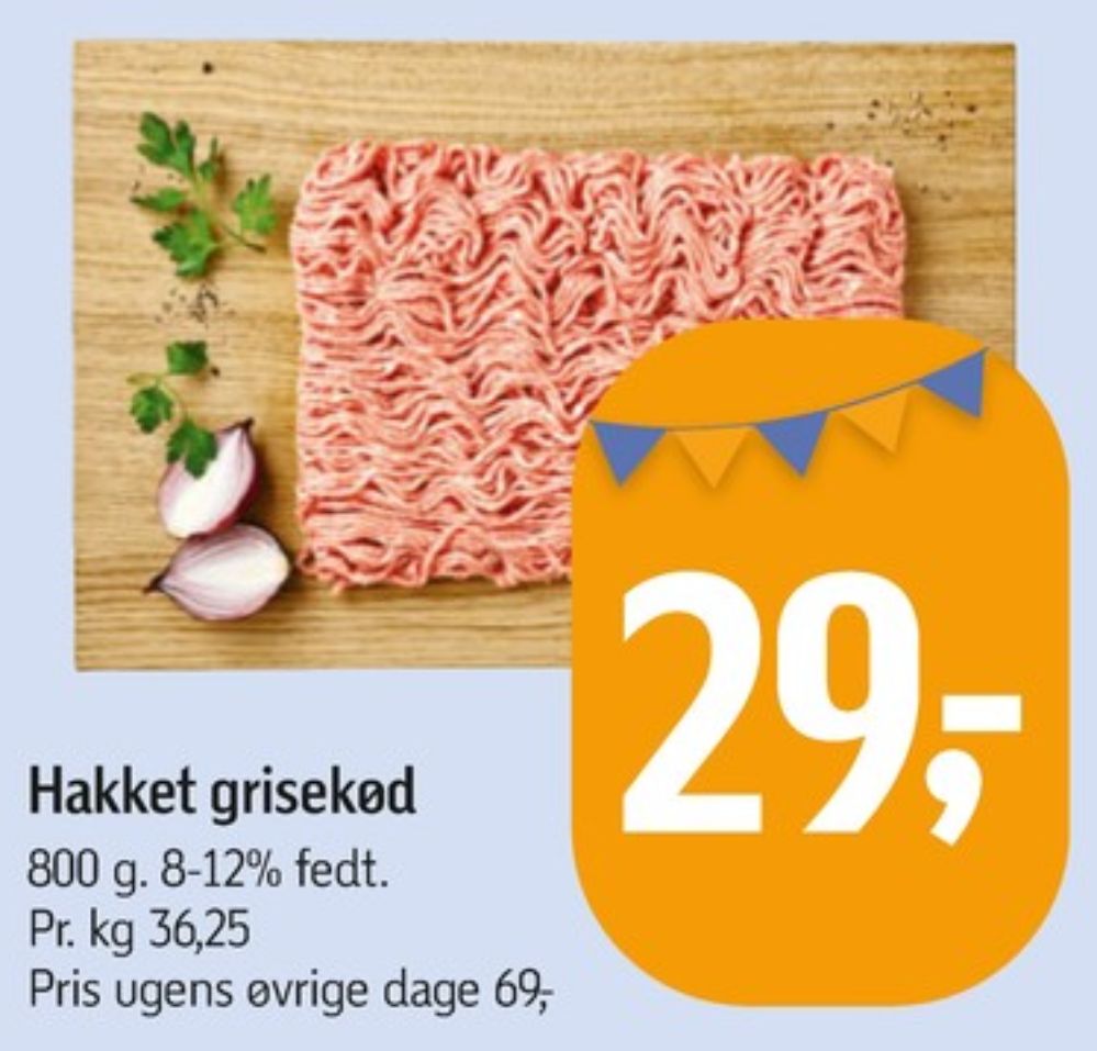 Hakket grisekød 8-12%