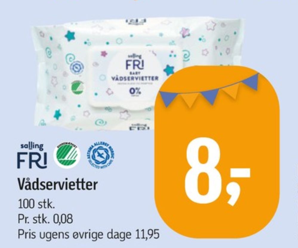 Salling Fri, Vådservietter