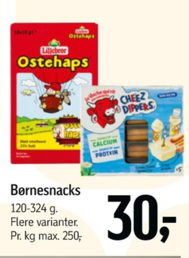 Den Leende Ko Cheez Dippers, Ostesnacks